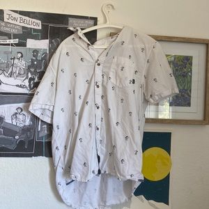 Peanuts Cool Snoopy Short Sleeved Button Up